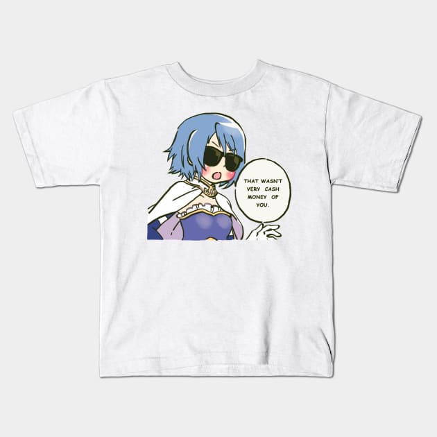 that wasn't very cash money of you sayaka miki / funny madoka magica meme Kids T-Shirt by mudwizard